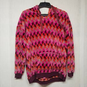 Vera Bradley Soft Knit Hoodie Pullover Pink Purple Geometric XL